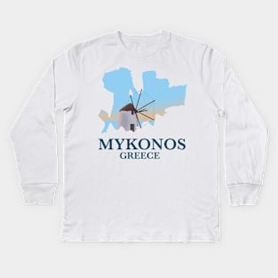 Mykonos Greece Kids Long Sleeve T-Shirt